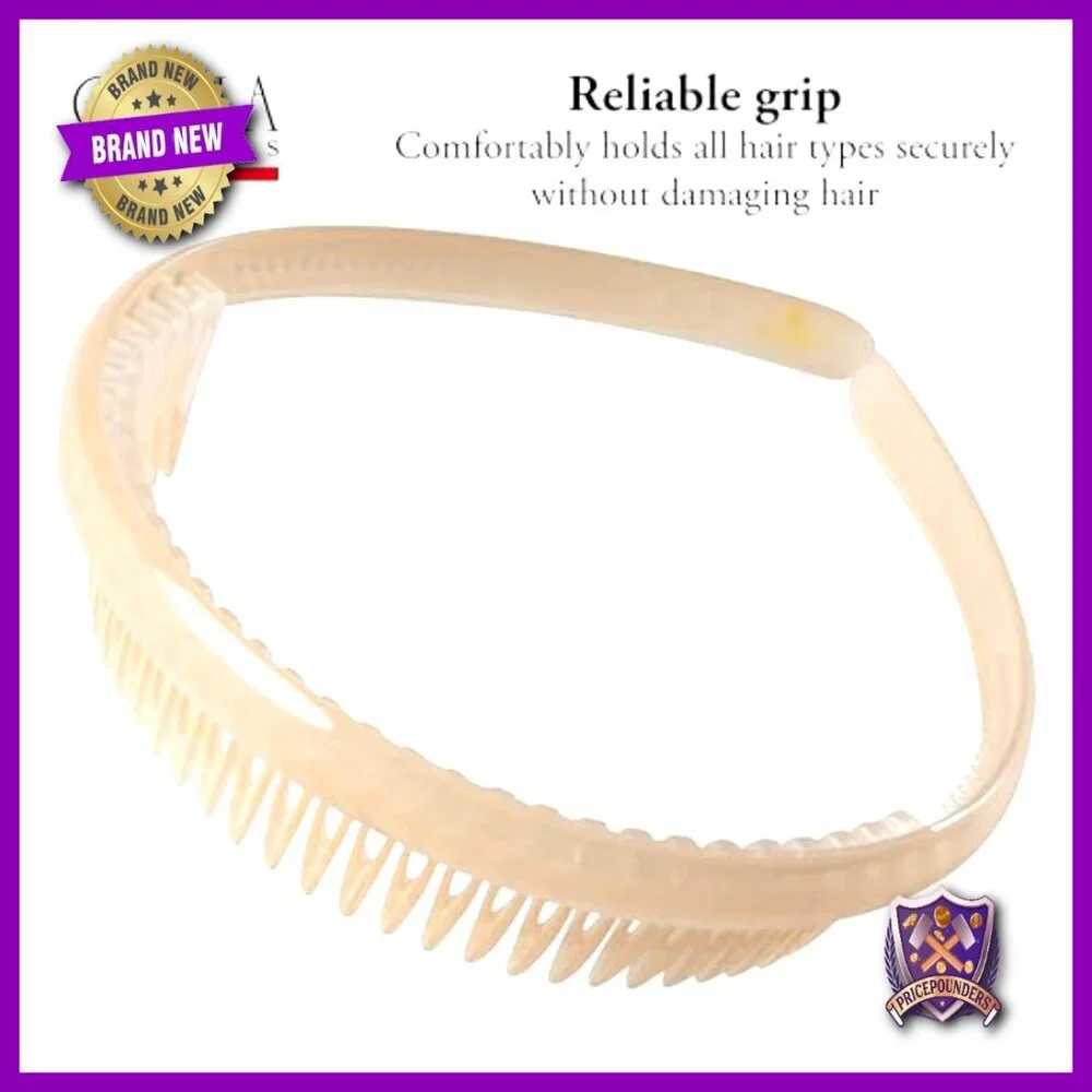 Flexible No-Slip Hair Headband, Strong Grip for All Hair Types, Made in France